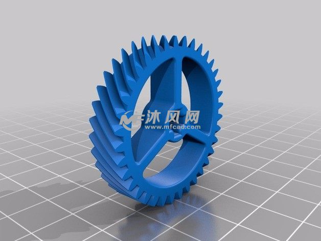 乐高45度角斜齿轮36径斜视图