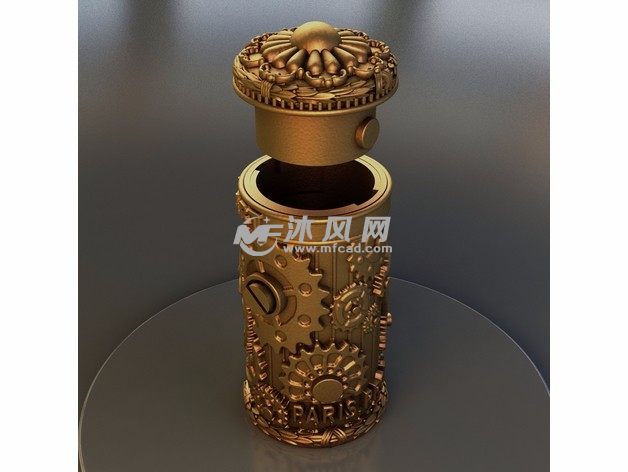 圆柱蒸汽朋克盒子没盖盖子