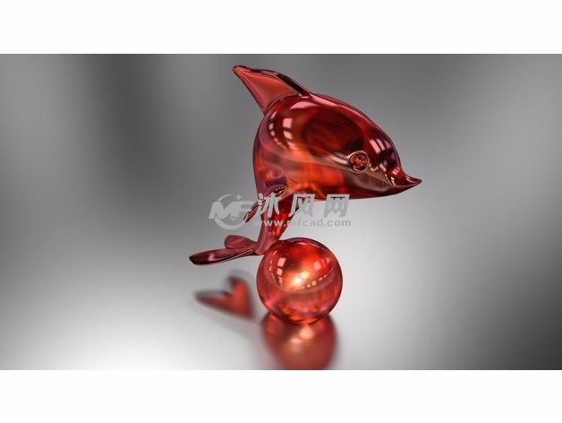 小海豚摆件效果图