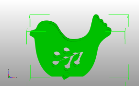 小鸟面巾纸盒主视图