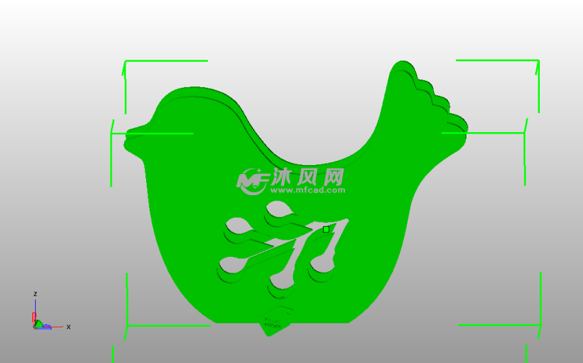 小鸟面巾纸盒主视图