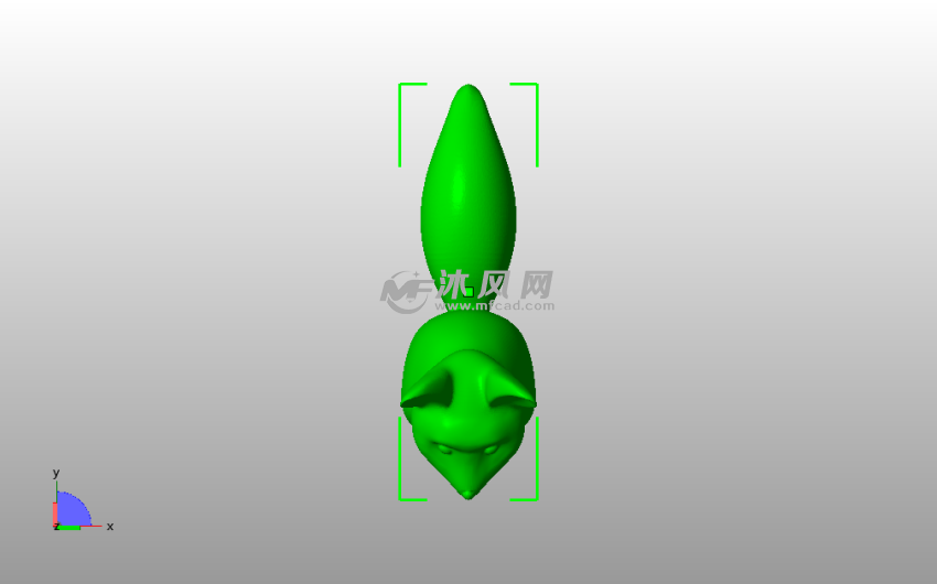 坐立小狐狸俯视图