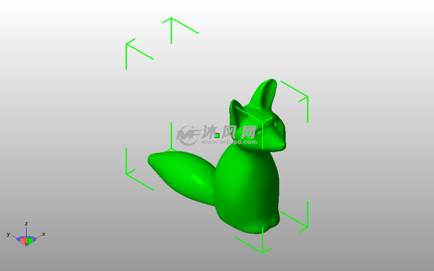 坐立小狐狸斜视图