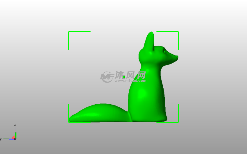 坐立小狐狸侧视图