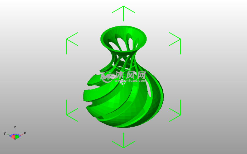 螺旋大肚子花瓶斜视图