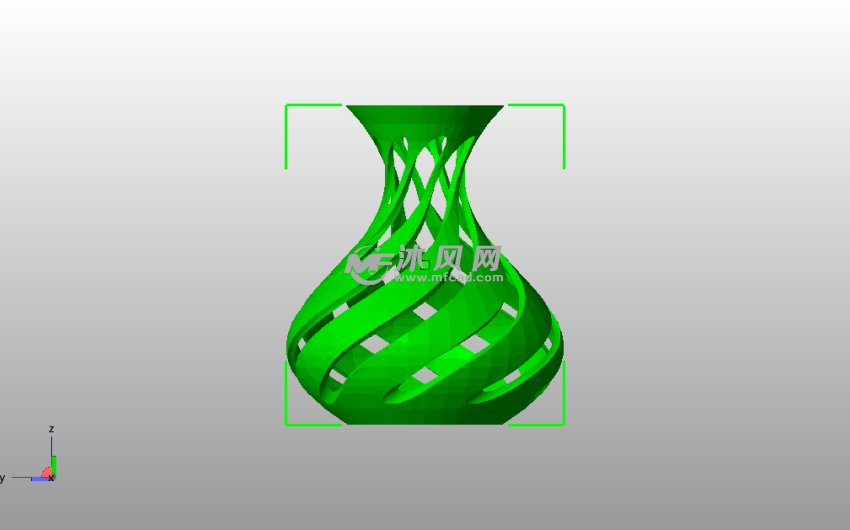 螺旋大肚子花瓶主视图