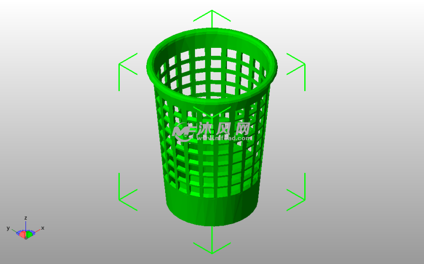 垃圾桶模型斜视图