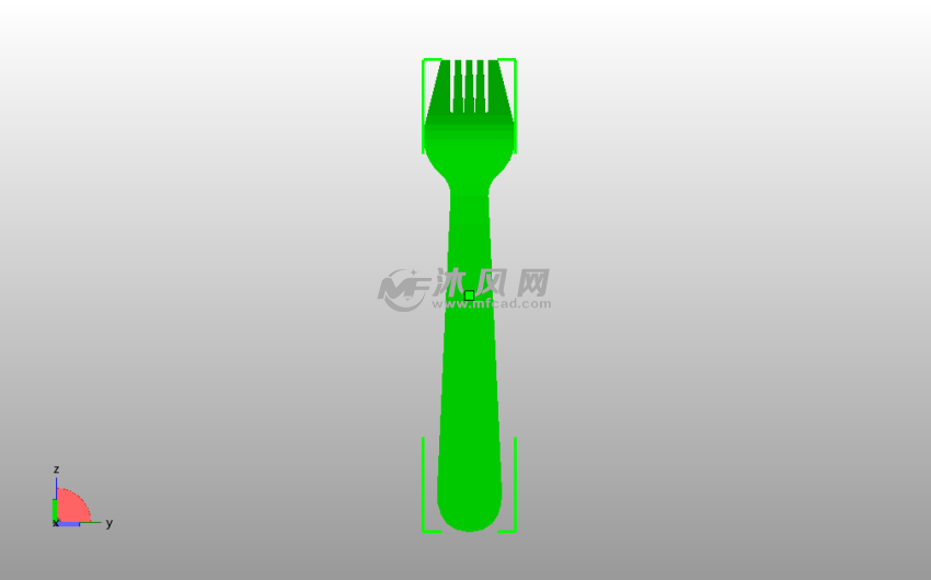 方便面叉子主视图