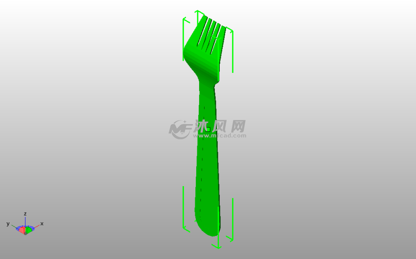 方便面叉子斜视图