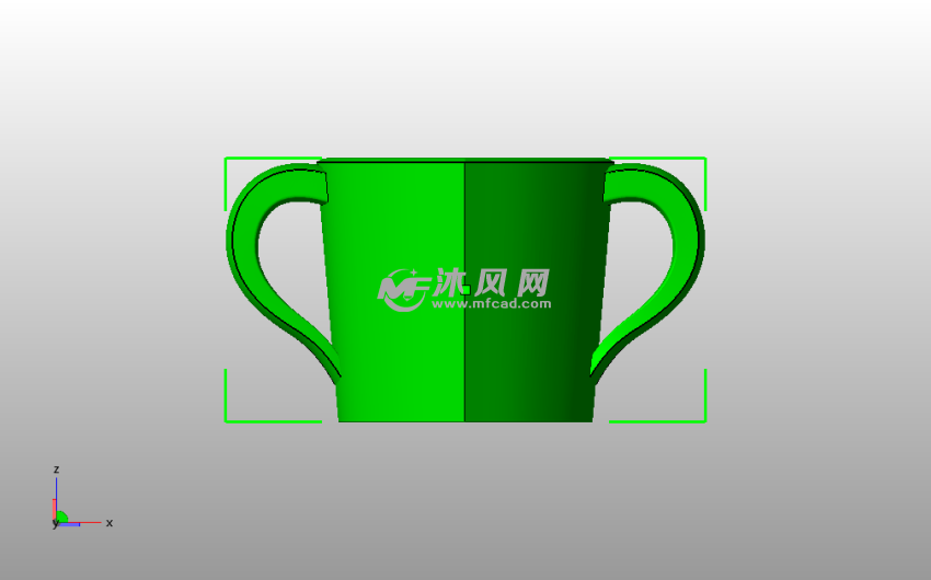 爱心形杯子主视图