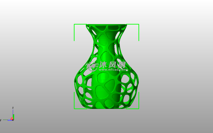 外镂空中柱花瓶主视图