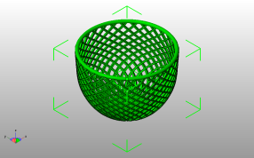 网格捧碗斜视图