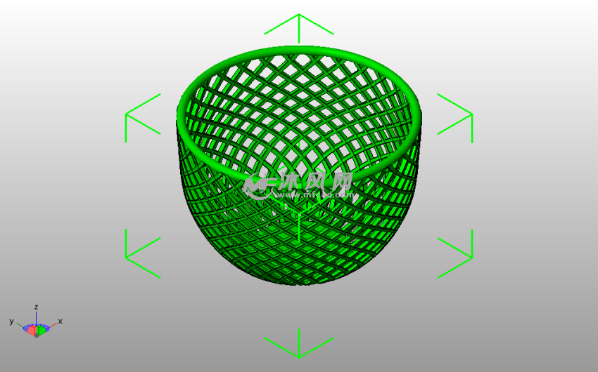 网格捧碗斜视图