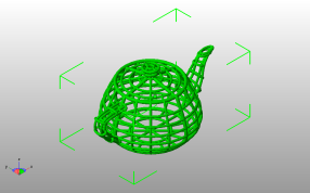  网格茶壶斜视图