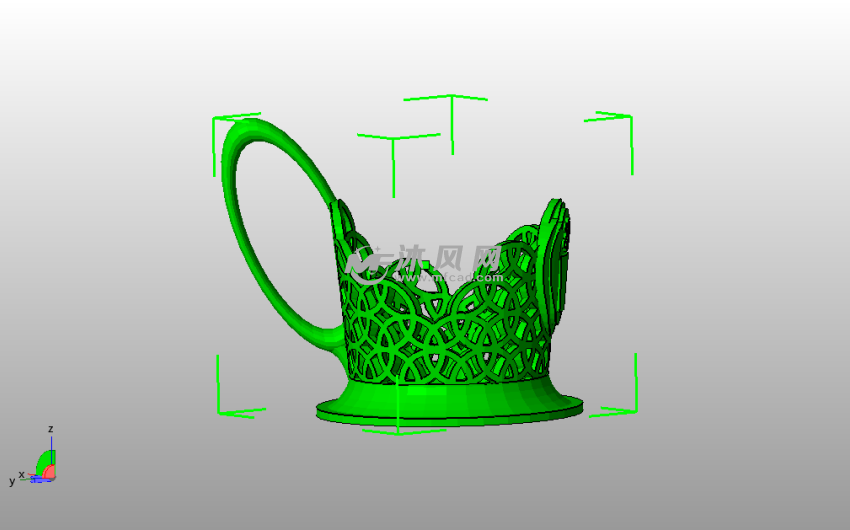  镂空花篮模型侧视图