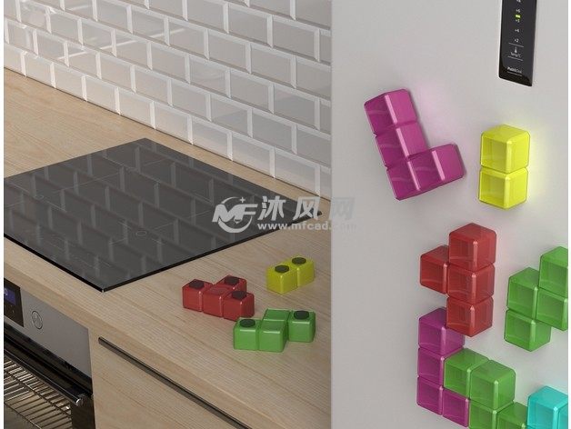 冰箱积木贴局部图