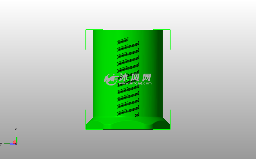 扭动容器模型底主视图