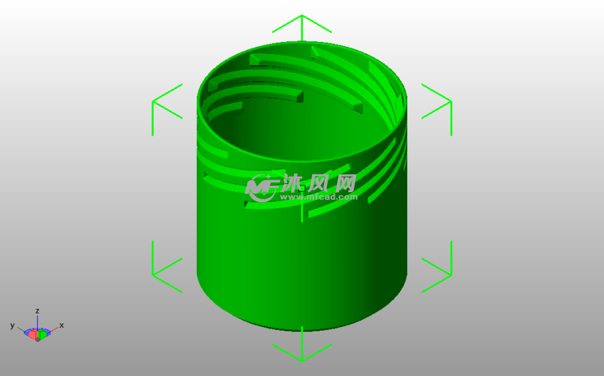 扭动容器模型盖子斜视图