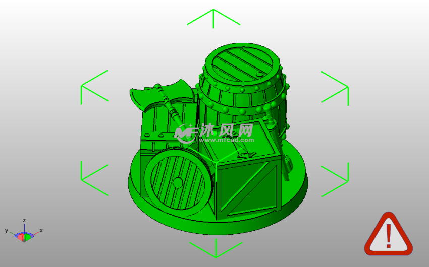水桶桌面摆件斜视图