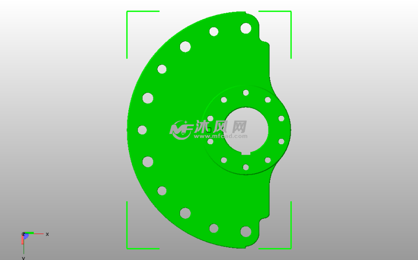 铣削零部件底视图