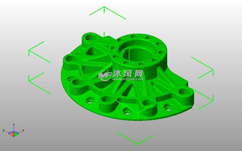 铣削零部件斜视图