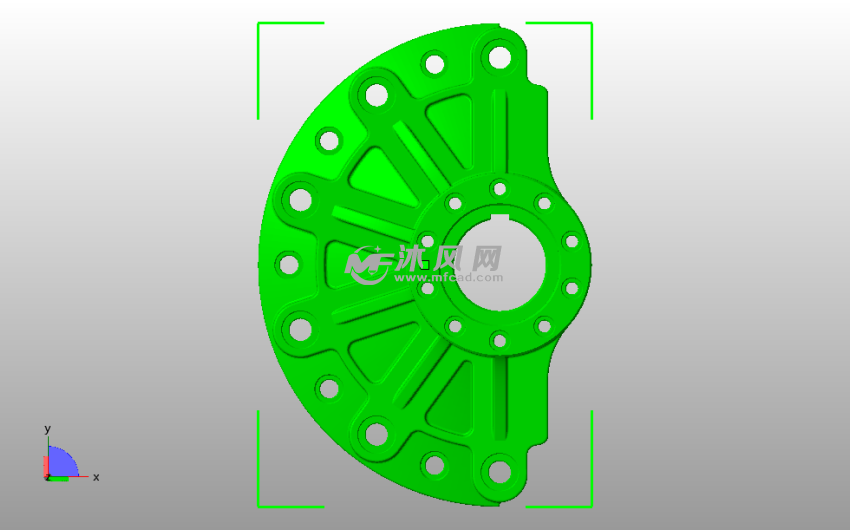 铣削零部件俯视图