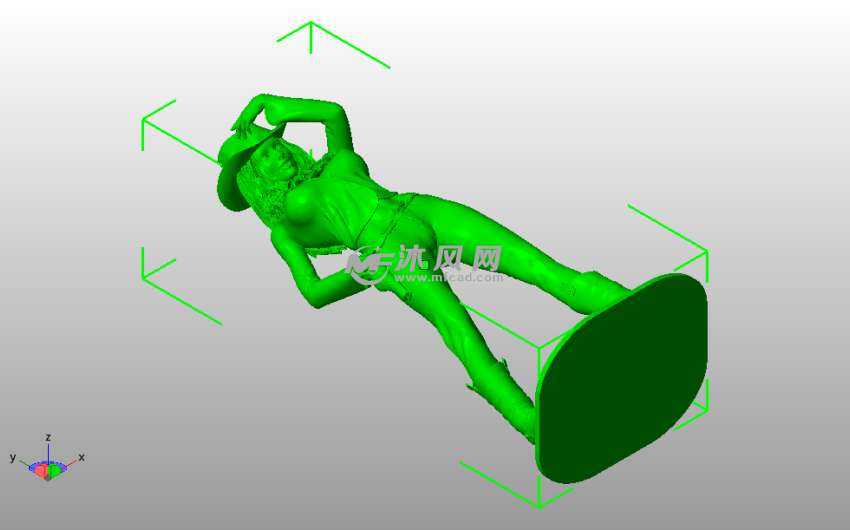 性感女牛仔斜视图