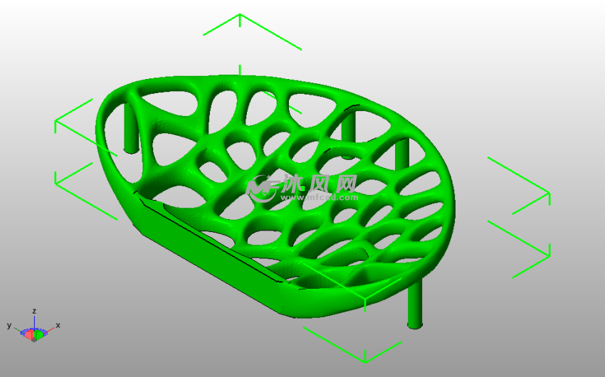  肥皂盒模型内斜视图