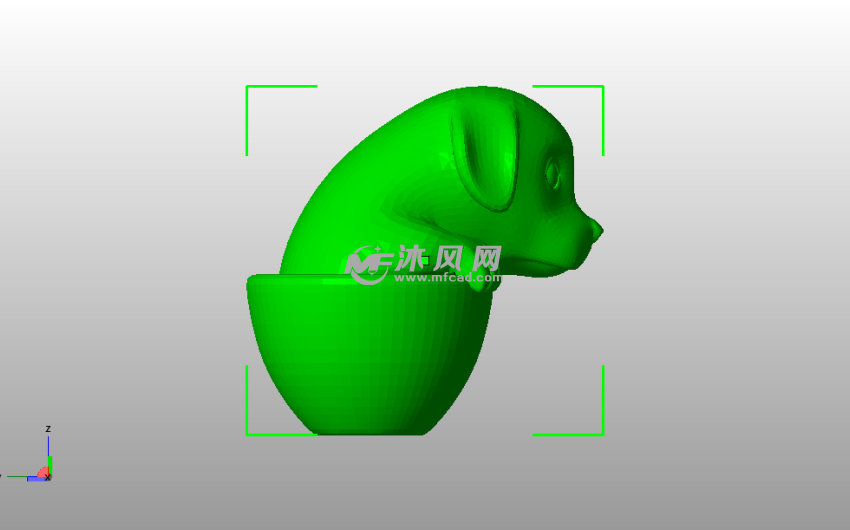 碗中的小狗侧视图