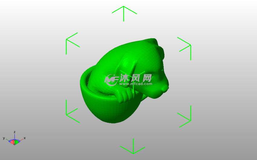 碗中的小狗斜视图