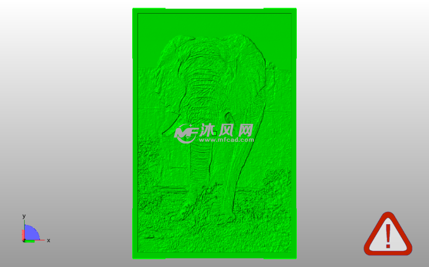 大象浮雕主视图