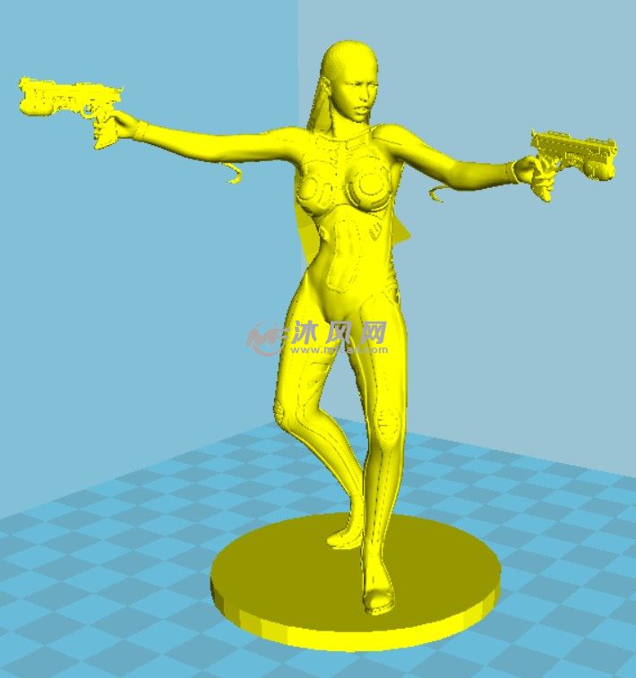 手持双枪的美女