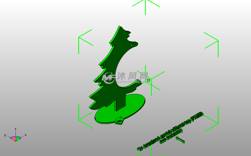 圣诞节挂树斜视图