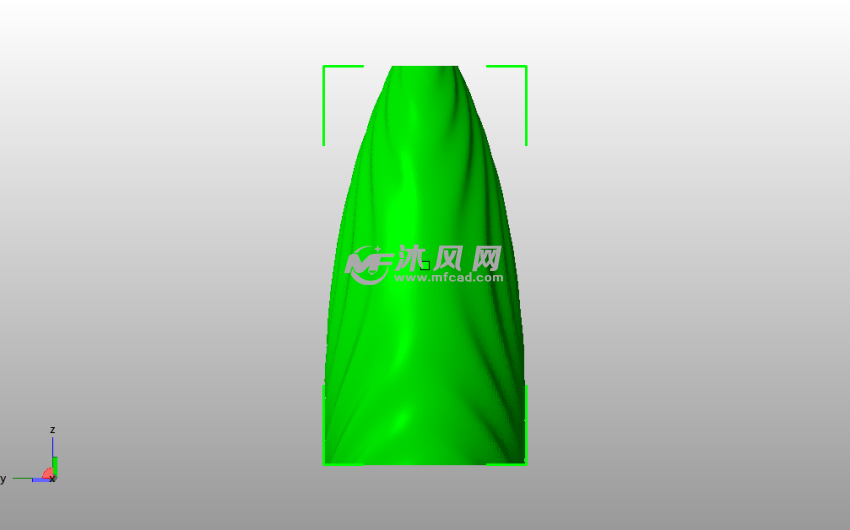  水纹圆形花瓶主视图