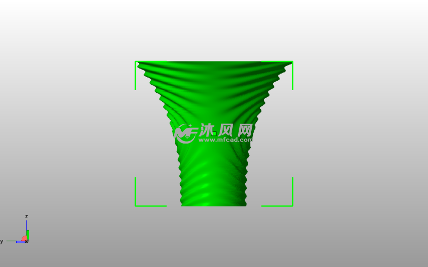 水纹下粗圆形花瓶主视图