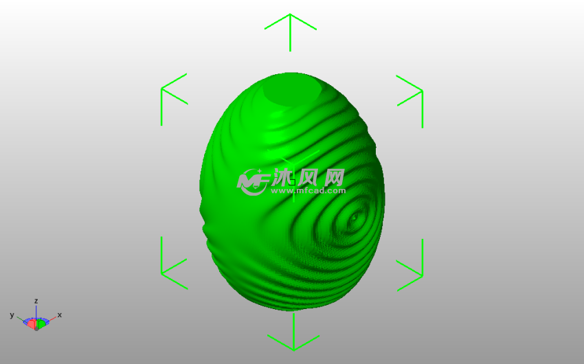 水纹胖墩花瓶斜视图