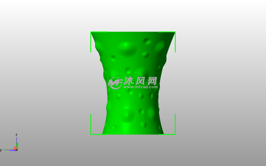 泡泡圆底花瓶主视图