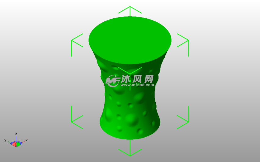 泡泡圆底花瓶斜视图