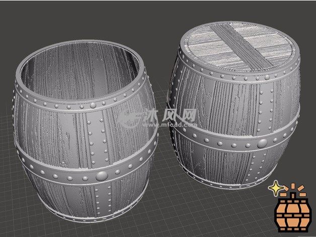 木水桶笔筒效果图