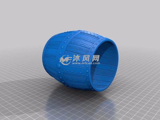 木水桶笔筒模型图