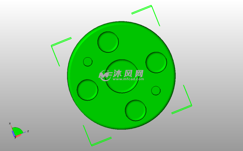 牙刷架模型底主视图
