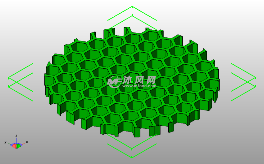水杯杯垫模型格栅斜视图