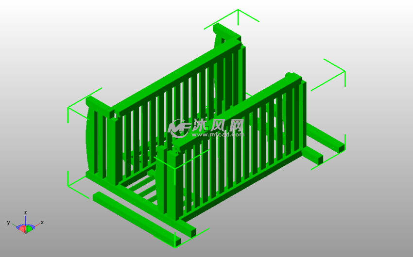 上下床铺模型斜视图