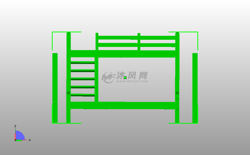 上下床铺模型主视图