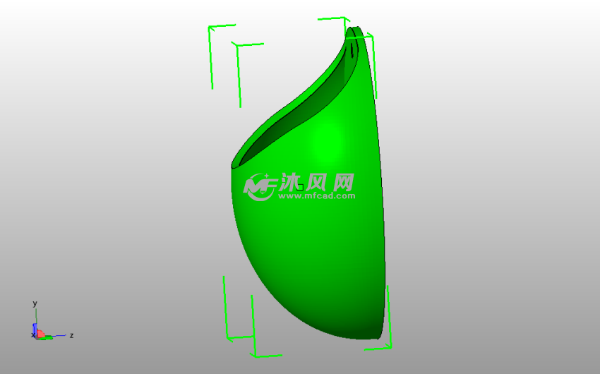  贴墙装饰花瓶侧视图