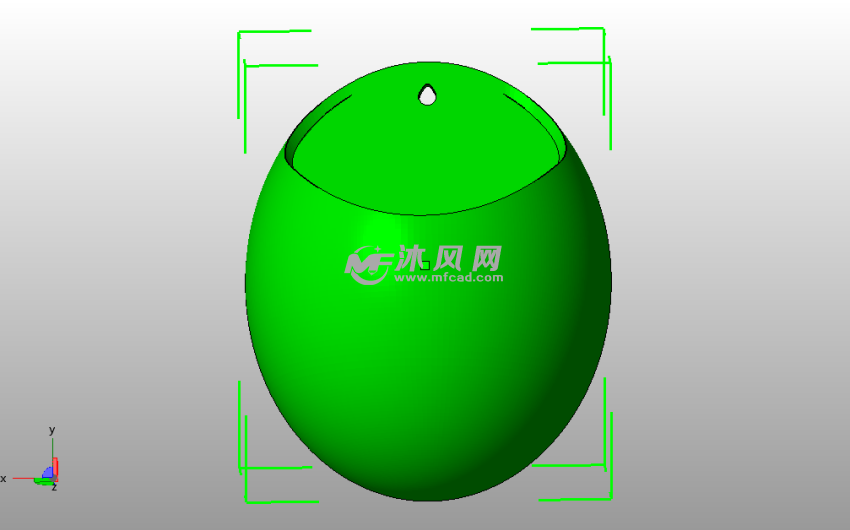  贴墙装饰花瓶主视图