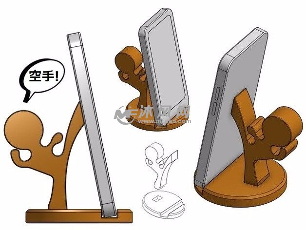 小人手机支架效果图