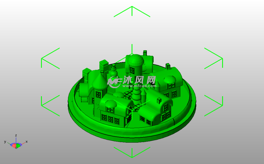 圣诞节村落灯斜视图