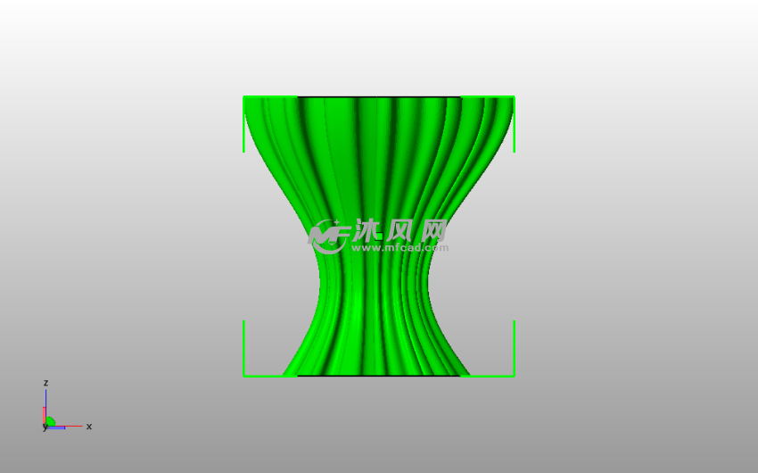  鲜花形状花瓶侧视图