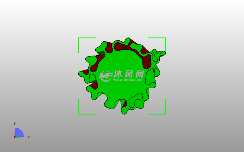  鲜花形状花瓶俯视图